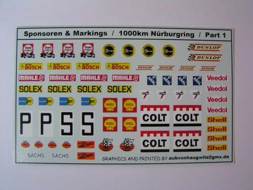 Decals sponsoren 1000km - 1:24,