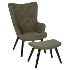 Relaxsessel mit Hocker - grün