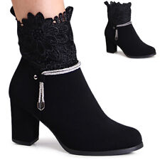 Damenschuhe Ankle Boots Stiefeletten Pumps Stiefel Booties Glitzer Spitze 