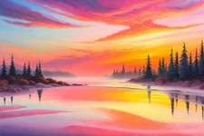 Lebhaftes Ölgemälde einer