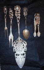 800 er Silber Rose Tortenheber