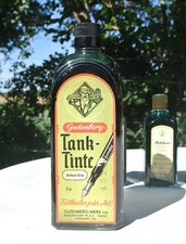 Vintage Gutenberg Tank Tinte Brillant-Grün 1 Liter für Füller + Federhalter