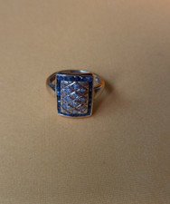 Ring Gold 333 Saphir und Diamanten ca. 17,5 mm 3,64g sehr guter Zustand