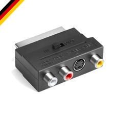 Scart zu Cinch S-Video AV Umschalter Schwarz für klare Bild- und Tonübertragung
