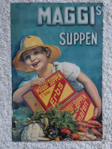 Werbeblechschild maggi suppen - maggi,
