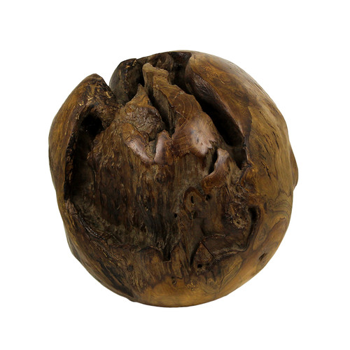 Teakholz kugel bola ca 30cm - teakholz,