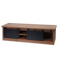 B-Ware TV-Rack MCW-K75, Schiebetüren Staufächer, Holz-Optik 43x150x40cm, braun
