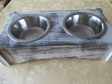 Napfhalter Shabby chic, Trixie, Holz, inkl. Edelstahlschüsseln, Neuwertig !!