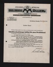 OBERLICHTENAU-CHEMNITZ, Brief 1935, Emil Bruno Müller Inkasso-Büro