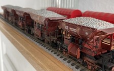 Schotterwagen Spur H0 5-teiliges Set,gealtert