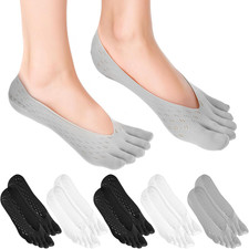 6 Paar Rutschfest Zehensocken Damen,Kampagnen Toe Socks mit Rutschfestem Gummist