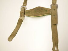 Lederhose Vintage Hosenträger Geschirr Hirschleder grau Stickerei Länge: 110 cm