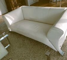 2 DesignerSofas Rolf Benz 322 und passende Fußbank weiß (altweiß)