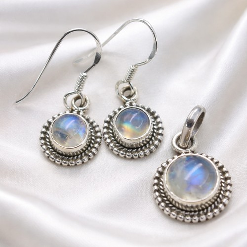 Mondstein schmuckset silber - mondstein,