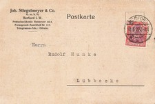 110136)  DR Blg mit Perfin / Firmenlochung JHS aus Herford, Joh. Stiegelmeyer