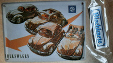 VW Käfer Blechkarte, Blechschild, Metallschild 11 x 8cm, neu