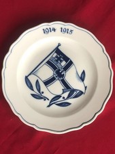 Kriegsmarine Wandteller Porzellan Meissen Reichskriegsfahne dt. Marine 1914 1915