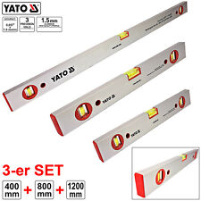 Aluminium Wasserwaage Richtwaage 3-tlg Set 40 + 80 + 120 cm 3 Libellen Industrie