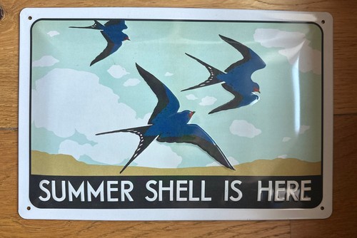Retro blechschild shell - blechschild,