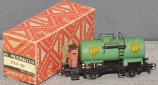 Märklin 314 BP .2 Kesselwagen mit Brhs grün  "BP"  Guss von 1952 gut OVP a H0