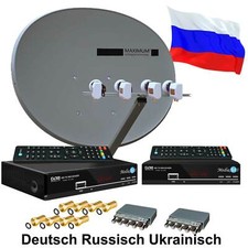 2 TV Sat Anlage MAXIMUM E-85 Voreingestellt RUS TV HD 2x HD Receiver Satanlage