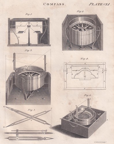 1823 compass mariners - compass;,