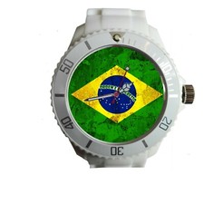 Personalisierte Uhr,Brasilien,Brasilien,Flagge,Fortschrittsordnung,Namen,verschiedene Farben