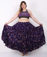 Damen-Bauchtanzrock gepunktet violett Baumwolle JAIPURI 25 Yard 4 Ebenen Gypsy