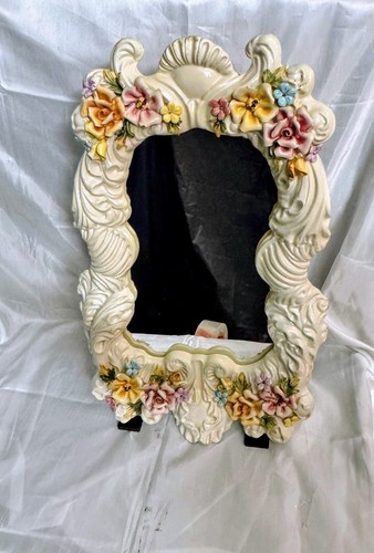 Vintage wandspiegel keramik - vintage,
