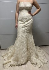 ROSA CLARA Brautkleid Creme Mermaid Spitze Schleppe Gr. 38