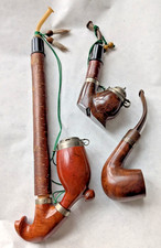 3 alte Pfeifen: 2x Jägerpfeife Old Briar, 1x Lindström + Alabaster Aschenbecher