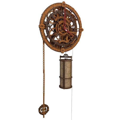 Wooden city wanduhr holz - wooden, 3d