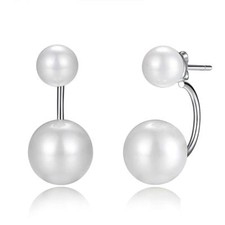 Doppel perlen ohrringe 925 - doppel,