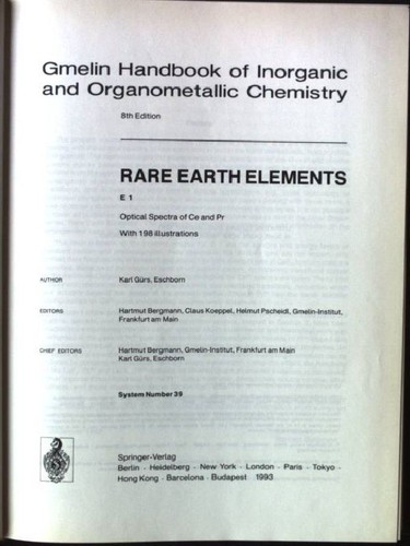 Gmelin handbook inorganic - gmelin,