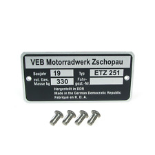 Typenschild mit 4 x Kerbnagel