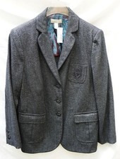 Business Blazer 44 blau MONA Fischgrat Streifen Wappen Jacke MARITIM edel NP165€