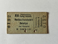 EK24, alte Fahrkarten, Bahn, Reichsbahn, Personenzug, Stanislau-Delatyn, 1890