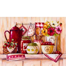 Glänzende Küchenkunst 5D Diamond Painting Set ohne Bilderrahmen 40x30 cm