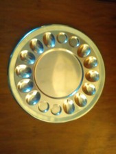 Servierplatte Eiermenage Eier- Kabarett Edelstahl Feier Party Fest Tafel Vintage