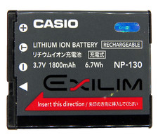 Casio NP-130 Akku für Exilim EX-H30, EX-10, EX-ZR100 EX-ZR850, EX-FC300S