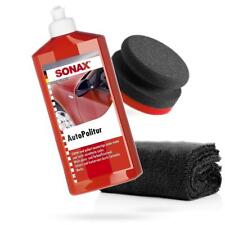 SONAX Autopolitur für Bunt- und Metalliclacke 500ml + Handpolierschwamm Tuch