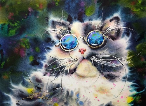 Original glamour aquarell - original,