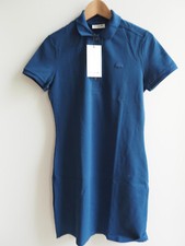 LACOSTE Polokleid kurz Baumwolle Blau Bleu Gr. 38 Slim Fit