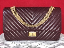 Chanel Jumbo Double Flap Bag 2.55 Violett & Gold Lambskin Leder A37590