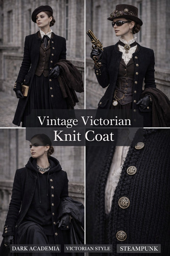Vintage strickmantel schwarz - strickmantel,