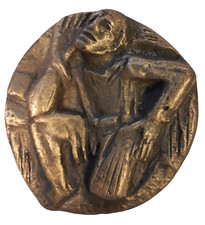 Bronze-Relief "Der Horchende"