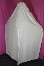 closed riesiges Regen Burka Maske Vestito niqap Kleid white PVC Neu Diargh