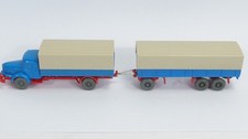 Wiking H0 unverglast - Saure 163/1 C Pritschen-LKW Krupp-Titan + Hänger 529/3 B