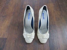 POLLINI: Pumps in Gr. 38, beige, mit Schnalle,Stiletto ca 11 cm