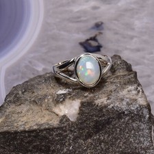 Edelopal Ring, 925er Silber